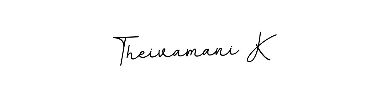 The best way (BallpointsItalic-DORy9) to make a short signature is to pick only two or three words in your name. The name Theivamani K include a total of six letters. For converting this name. Theivamani K signature style 11 images and pictures png
