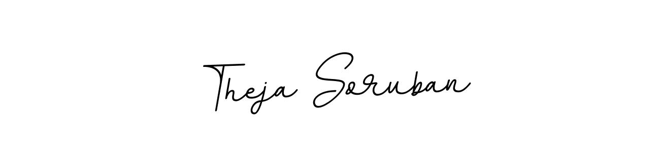 You should practise on your own different ways (BallpointsItalic-DORy9) to write your name (Theja Soruban) in signature. don't let someone else do it for you. Theja Soruban signature style 11 images and pictures png