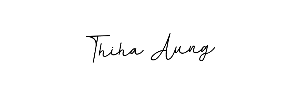 Design your own signature with our free online signature maker. With this signature software, you can create a handwritten (BallpointsItalic-DORy9) signature for name Thiha Aung. Thiha Aung signature style 11 images and pictures png