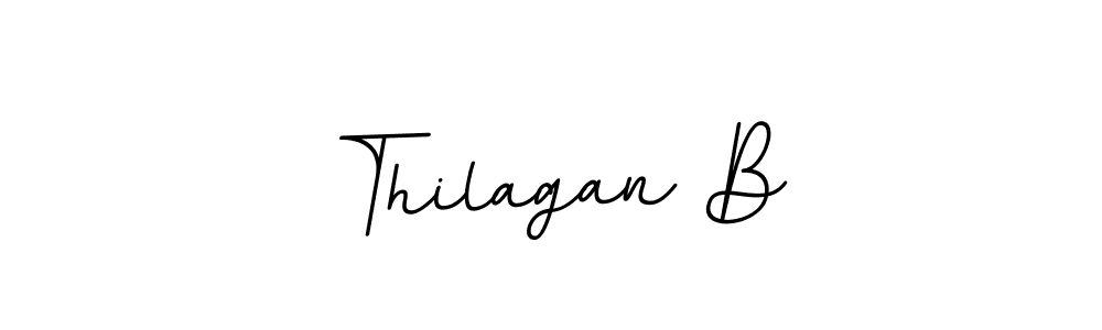 How to make Thilagan B name signature. Use BallpointsItalic-DORy9 style for creating short signs online. This is the latest handwritten sign. Thilagan B signature style 11 images and pictures png