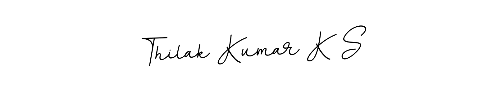 Use a signature maker to create a handwritten signature online. With this signature software, you can design (BallpointsItalic-DORy9) your own signature for name Thilak Kumar K S. Thilak Kumar K S signature style 11 images and pictures png