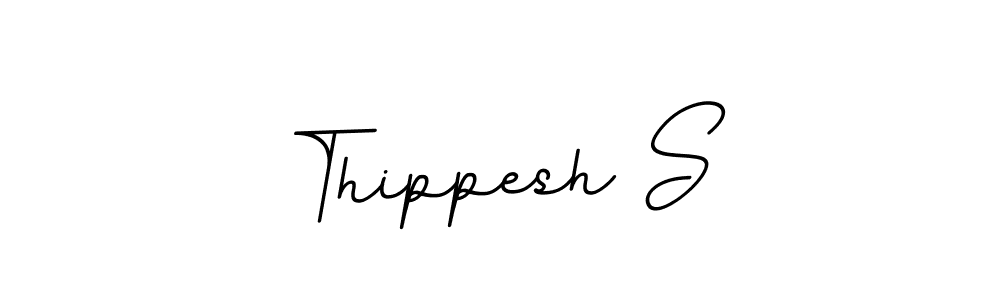 The best way (BallpointsItalic-DORy9) to make a short signature is to pick only two or three words in your name. The name Thippesh S include a total of six letters. For converting this name. Thippesh S signature style 11 images and pictures png