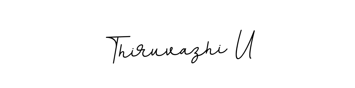 The best way (BallpointsItalic-DORy9) to make a short signature is to pick only two or three words in your name. The name Thiruvazhi U include a total of six letters. For converting this name. Thiruvazhi U signature style 11 images and pictures png