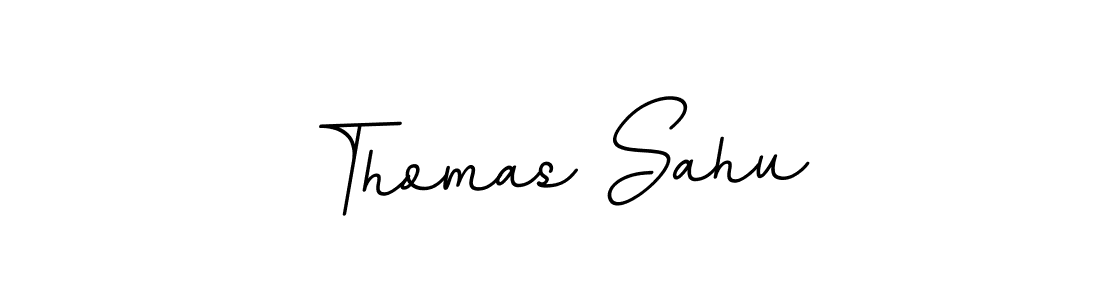 How to make Thomas Sahu name signature. Use BallpointsItalic-DORy9 style for creating short signs online. This is the latest handwritten sign. Thomas Sahu signature style 11 images and pictures png