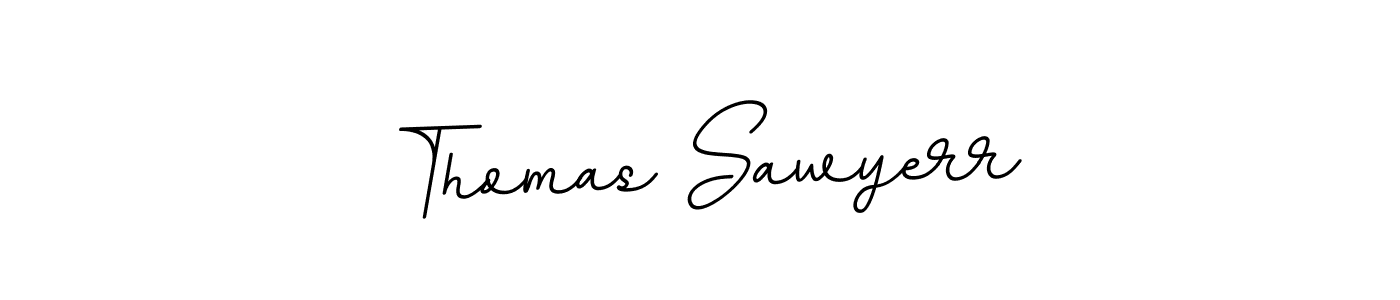 You should practise on your own different ways (BallpointsItalic-DORy9) to write your name (Thomas Sawyerr) in signature. don't let someone else do it for you. Thomas Sawyerr signature style 11 images and pictures png
