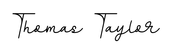 Looking for an artistic signature for Thomas Taylor? The BallpointsItalic-DORy9 calligraphy style gives a sophisticated flow suitable for business cards and emails. Thomas Taylor signature style 11 images and pictures png
