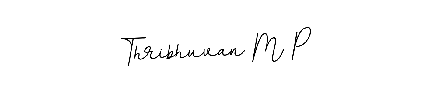 BallpointsItalic-DORy9 is a professional signature style that is perfect for those who want to add a touch of class to their signature. It is also a great choice for those who want to make their signature more unique. Get Thribhuvan M P name to fancy signature for free. Thribhuvan M P signature style 11 images and pictures png