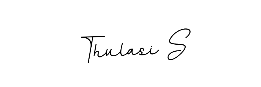How to make Thulasi S name signature. Use BallpointsItalic-DORy9 style for creating short signs online. This is the latest handwritten sign. Thulasi S signature style 11 images and pictures png