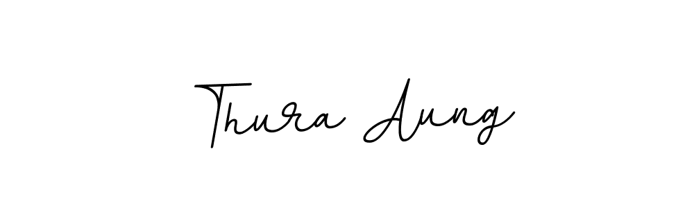 How to make Thura Aung name signature. Use BallpointsItalic-DORy9 style for creating short signs online. This is the latest handwritten sign. Thura Aung signature style 11 images and pictures png