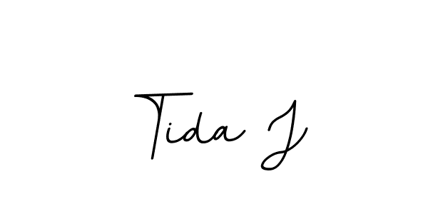 How to make Tida J name signature. Use BallpointsItalic-DORy9 style for creating short signs online. This is the latest handwritten sign. Tida J signature style 11 images and pictures png