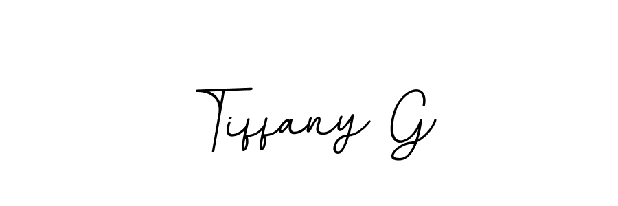 Make a beautiful signature design for name Tiffany G. With this signature (BallpointsItalic-DORy9) style, you can create a handwritten signature for free. Tiffany G signature style 11 images and pictures png