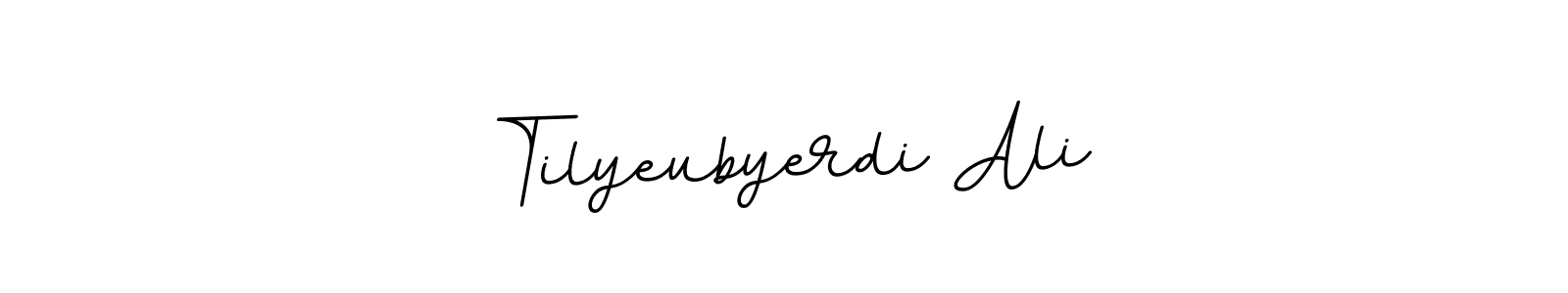The best way (BallpointsItalic-DORy9) to make a short signature is to pick only two or three words in your name. The name Tilyeubyerdi Ali include a total of six letters. For converting this name. Tilyeubyerdi Ali signature style 11 images and pictures png