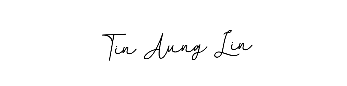How to make Tin Aung Lin name signature. Use BallpointsItalic-DORy9 style for creating short signs online. This is the latest handwritten sign. Tin Aung Lin signature style 11 images and pictures png