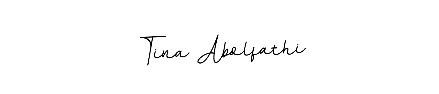 This is the best signature style for the Tina Abolfathi name. Also you like these signature font (BallpointsItalic-DORy9). Mix name signature. Tina Abolfathi signature style 11 images and pictures png