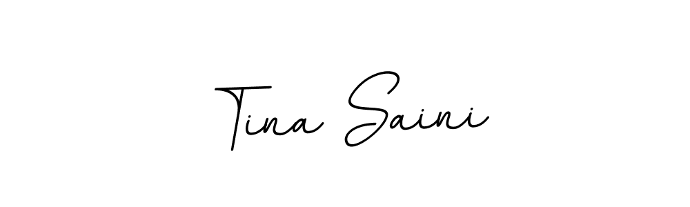 Design your own signature with our free online signature maker. With this signature software, you can create a handwritten (BallpointsItalic-DORy9) signature for name Tina Saini. Tina Saini signature style 11 images and pictures png