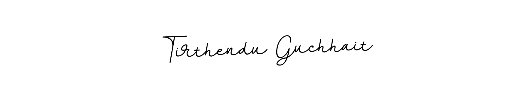 The best way (BallpointsItalic-DORy9) to make a short signature is to pick only two or three words in your name. The name Tirthendu Guchhait include a total of six letters. For converting this name. Tirthendu Guchhait signature style 11 images and pictures png