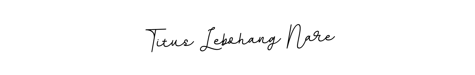 This is the best signature style for the Titus Lebohang Nare name. Also you like these signature font (BallpointsItalic-DORy9). Mix name signature. Titus Lebohang Nare signature style 11 images and pictures png