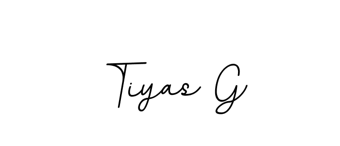 How to make Tiyas G name signature. Use BallpointsItalic-DORy9 style for creating short signs online. This is the latest handwritten sign. Tiyas G signature style 11 images and pictures png
