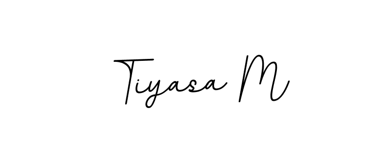 Design your own signature with our free online signature maker. With this signature software, you can create a handwritten (BallpointsItalic-DORy9) signature for name Tiyasa M. Tiyasa M signature style 11 images and pictures png