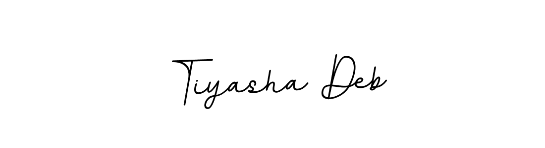 You should practise on your own different ways (BallpointsItalic-DORy9) to write your name (Tiyasha Deb) in signature. don't let someone else do it for you. Tiyasha Deb signature style 11 images and pictures png