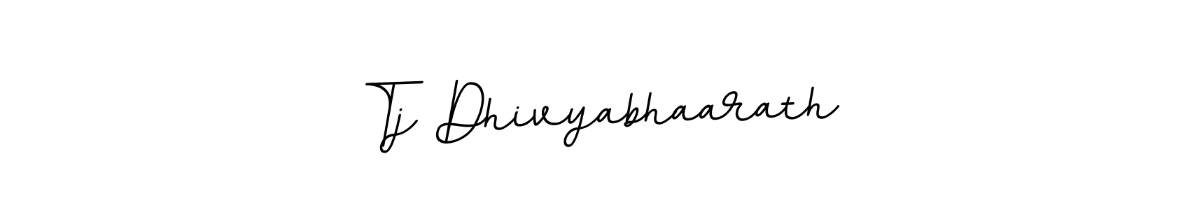 This is the best signature style for the Tj Dhivyabhaarath name. Also you like these signature font (BallpointsItalic-DORy9). Mix name signature. Tj Dhivyabhaarath signature style 11 images and pictures png