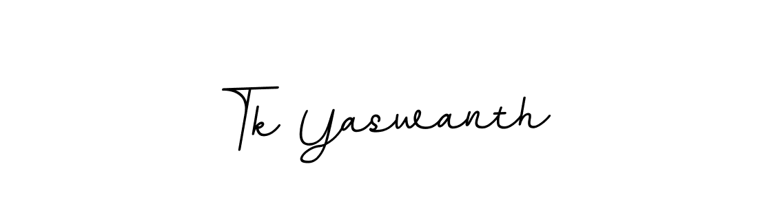 Use a signature maker to create a handwritten signature online. With this signature software, you can design (BallpointsItalic-DORy9) your own signature for name Tk Yaswanth. Tk Yaswanth signature style 11 images and pictures png