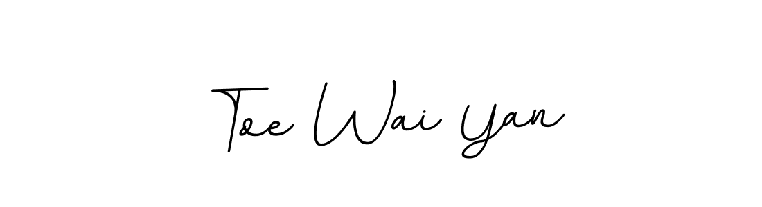 How to make Toe Wai Yan name signature. Use BallpointsItalic-DORy9 style for creating short signs online. This is the latest handwritten sign. Toe Wai Yan signature style 11 images and pictures png