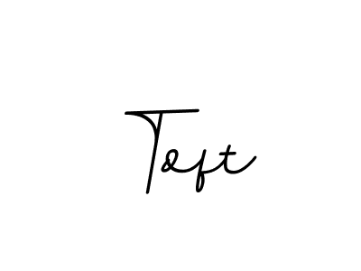 Design your own signature with our free online signature maker. With this signature software, you can create a handwritten (BallpointsItalic-DORy9) signature for name Toft. Toft signature style 11 images and pictures png