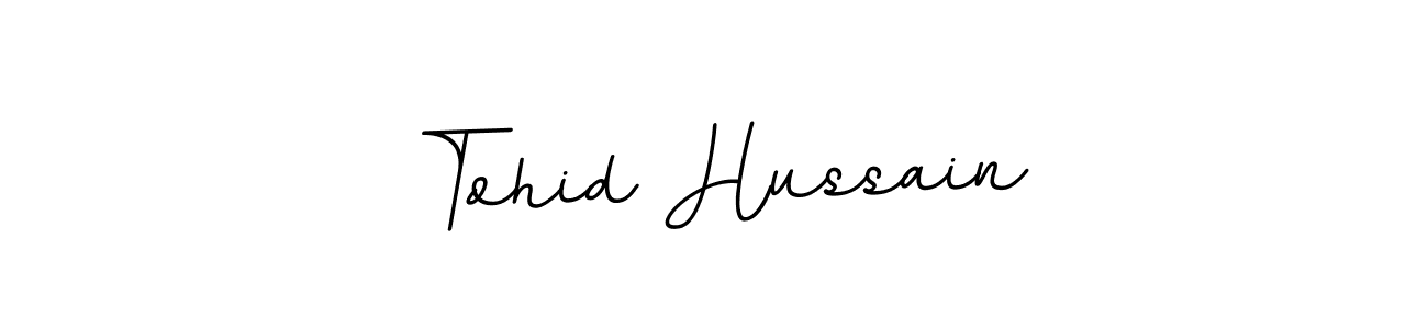 Use a signature maker to create a handwritten signature online. With this signature software, you can design (BallpointsItalic-DORy9) your own signature for name Tohid Hussain. Tohid Hussain signature style 11 images and pictures png