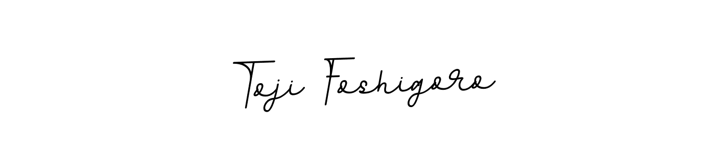 How to make Toji Foshigoro name signature. Use BallpointsItalic-DORy9 style for creating short signs online. This is the latest handwritten sign. Toji Foshigoro signature style 11 images and pictures png