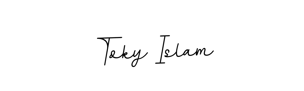 Use a signature maker to create a handwritten signature online. With this signature software, you can design (BallpointsItalic-DORy9) your own signature for name Toky Islam. Toky Islam signature style 11 images and pictures png