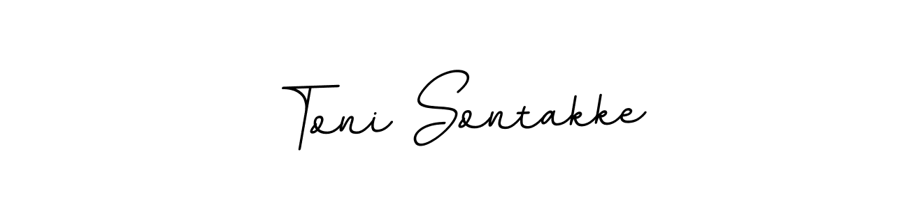 How to make Toni Sontakke name signature. Use BallpointsItalic-DORy9 style for creating short signs online. This is the latest handwritten sign. Toni Sontakke signature style 11 images and pictures png