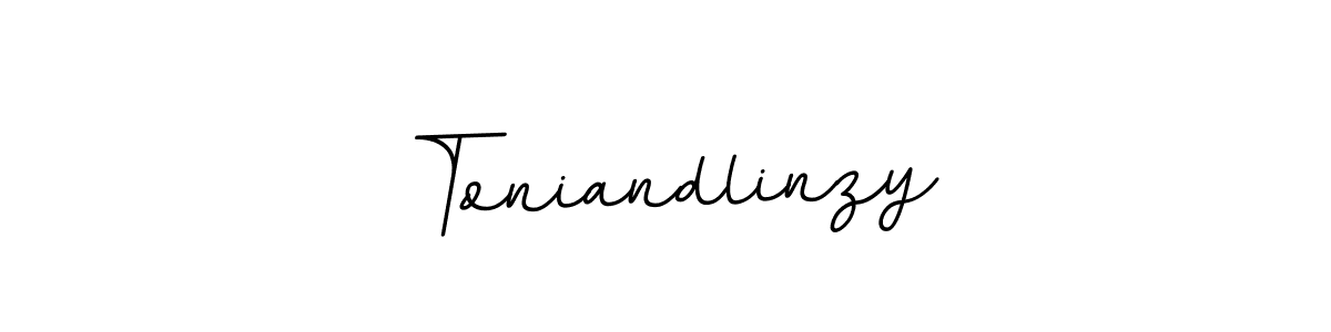 How to make Toniandlinzy name signature. Use BallpointsItalic-DORy9 style for creating short signs online. This is the latest handwritten sign. Toniandlinzy signature style 11 images and pictures png