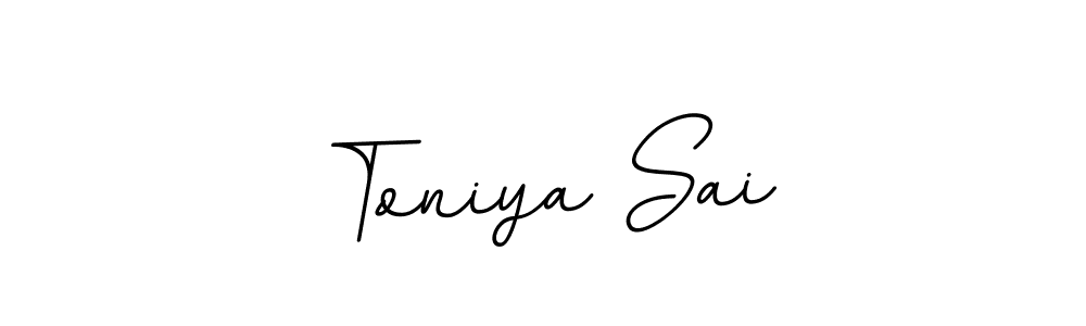 This is the best signature style for the Toniya Sai name. Also you like these signature font (BallpointsItalic-DORy9). Mix name signature. Toniya Sai signature style 11 images and pictures png