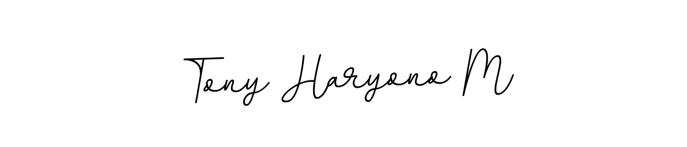 Design your own signature with our free online signature maker. With this signature software, you can create a handwritten (BallpointsItalic-DORy9) signature for name Tony Haryono M. Tony Haryono M signature style 11 images and pictures png