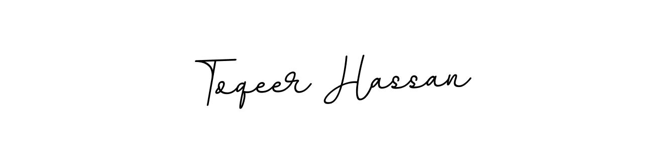 Use a signature maker to create a handwritten signature online. With this signature software, you can design (BallpointsItalic-DORy9) your own signature for name Toqeer Hassan. Toqeer Hassan signature style 11 images and pictures png