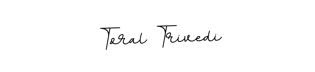 You should practise on your own different ways (BallpointsItalic-DORy9) to write your name (Toral Trivedi) in signature. don't let someone else do it for you. Toral Trivedi signature style 11 images and pictures png