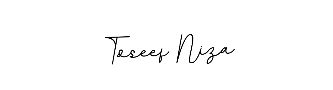 Make a beautiful signature design for name Toseef Niza. With this signature (BallpointsItalic-DORy9) style, you can create a handwritten signature for free. Toseef Niza signature style 11 images and pictures png
