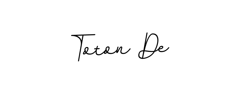 The best way (BallpointsItalic-DORy9) to make a short signature is to pick only two or three words in your name. The name Toton De include a total of six letters. For converting this name. Toton De signature style 11 images and pictures png