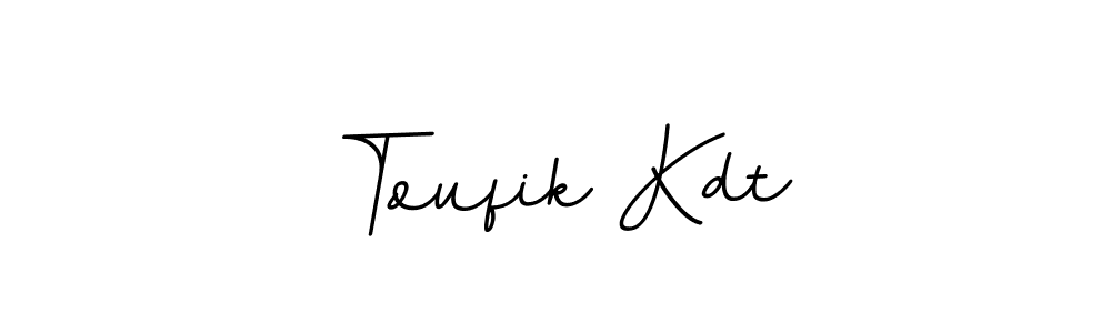 The best way (BallpointsItalic-DORy9) to make a short signature is to pick only two or three words in your name. The name Toufik Kdt include a total of six letters. For converting this name. Toufik Kdt signature style 11 images and pictures png