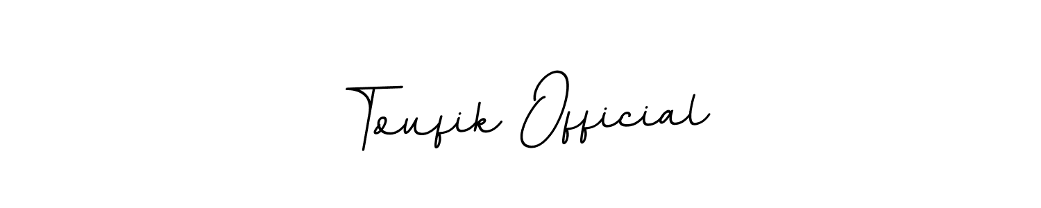 You should practise on your own different ways (BallpointsItalic-DORy9) to write your name (Toufik Official) in signature. don't let someone else do it for you. Toufik Official signature style 11 images and pictures png