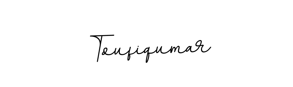 How to make Toufiqumar name signature. Use BallpointsItalic-DORy9 style for creating short signs online. This is the latest handwritten sign. Toufiqumar signature style 11 images and pictures png