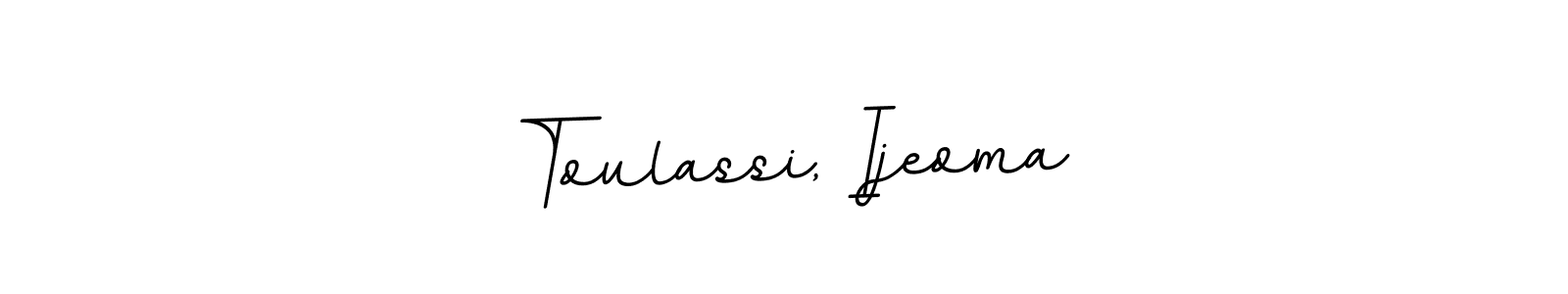 Use a signature maker to create a handwritten signature online. With this signature software, you can design (BallpointsItalic-DORy9) your own signature for name Toulassi, Ijeoma. Toulassi, Ijeoma signature style 11 images and pictures png