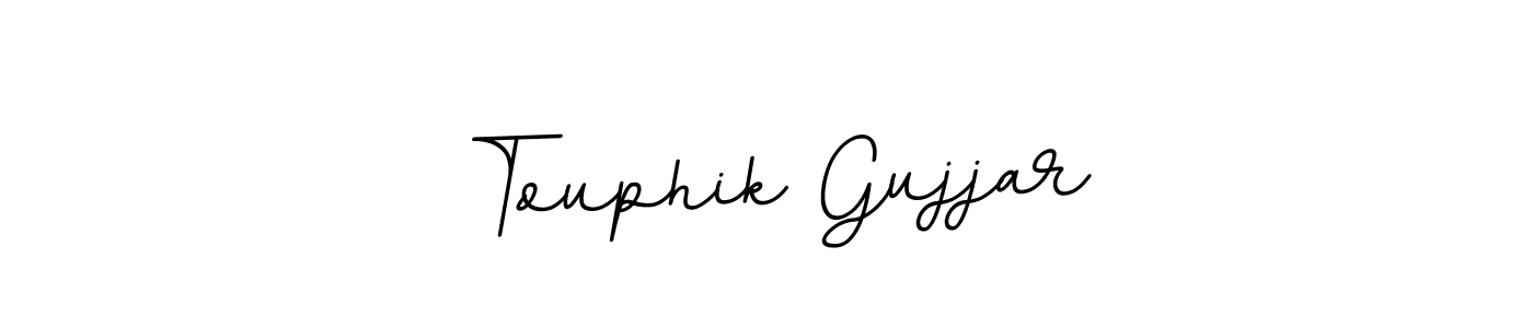 BallpointsItalic-DORy9 is a professional signature style that is perfect for those who want to add a touch of class to their signature. It is also a great choice for those who want to make their signature more unique. Get Touphik Gujjar name to fancy signature for free. Touphik Gujjar signature style 11 images and pictures png