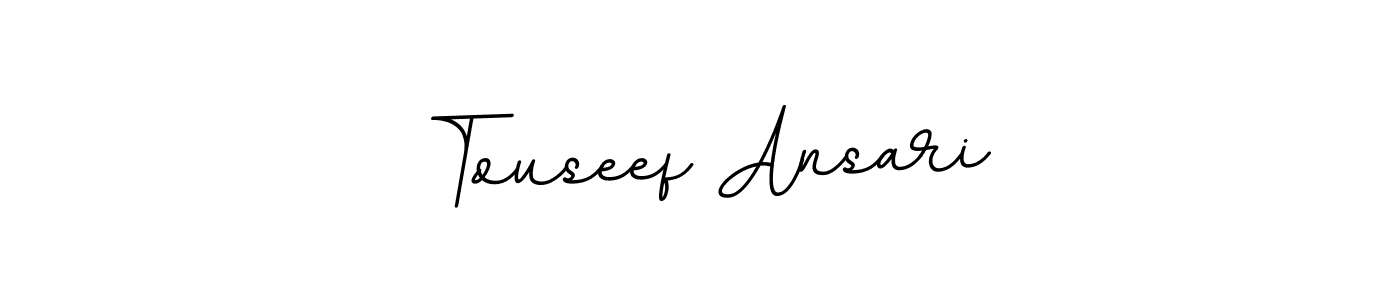 How to make Touseef Ansari name signature. Use BallpointsItalic-DORy9 style for creating short signs online. This is the latest handwritten sign. Touseef Ansari signature style 11 images and pictures png