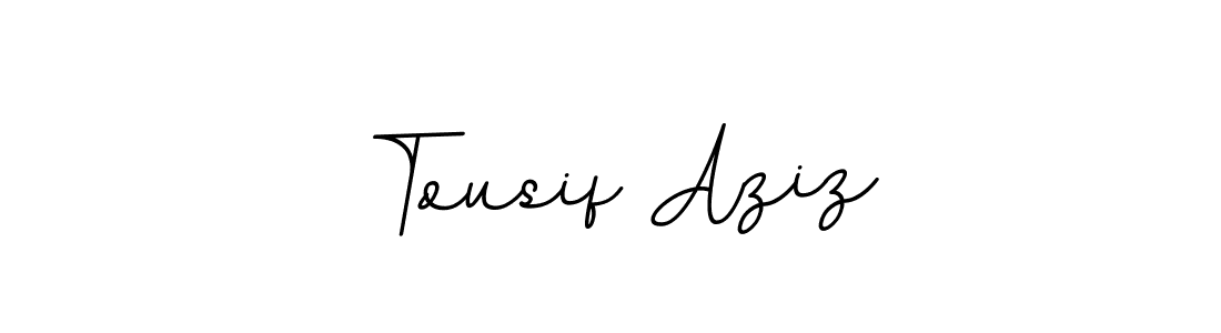 How to make Tousif Aziz name signature. Use BallpointsItalic-DORy9 style for creating short signs online. This is the latest handwritten sign. Tousif Aziz signature style 11 images and pictures png