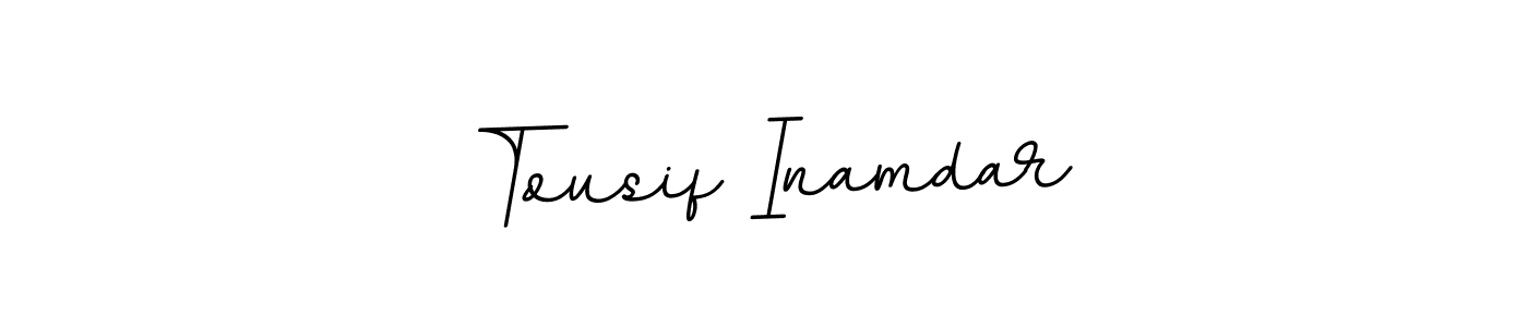 How to make Tousif Inamdar name signature. Use BallpointsItalic-DORy9 style for creating short signs online. This is the latest handwritten sign. Tousif Inamdar signature style 11 images and pictures png