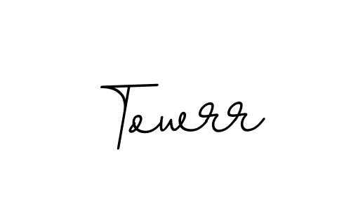 The best way (BallpointsItalic-DORy9) to make a short signature is to pick only two or three words in your name. The name Towrr include a total of six letters. For converting this name. Towrr signature style 11 images and pictures png