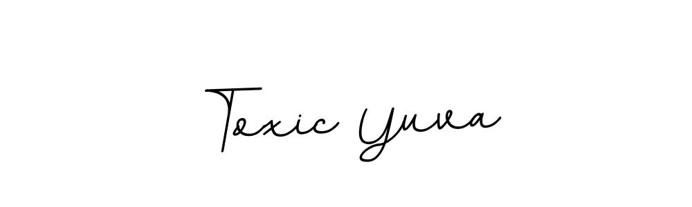 Use a signature maker to create a handwritten signature online. With this signature software, you can design (BallpointsItalic-DORy9) your own signature for name Toxic Yuva. Toxic Yuva signature style 11 images and pictures png