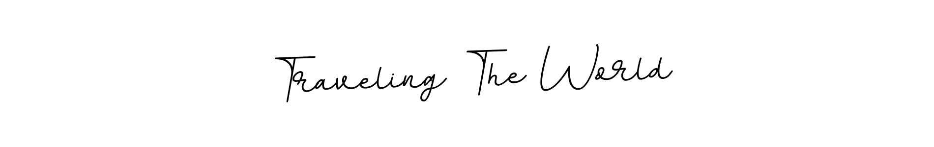 Design your own signature with our free online signature maker. With this signature software, you can create a handwritten (BallpointsItalic-DORy9) signature for name Traveling The World. Traveling The World signature style 11 images and pictures png